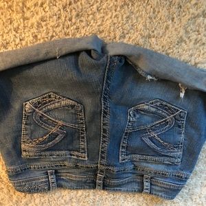 Silver cutoff Jean shorts